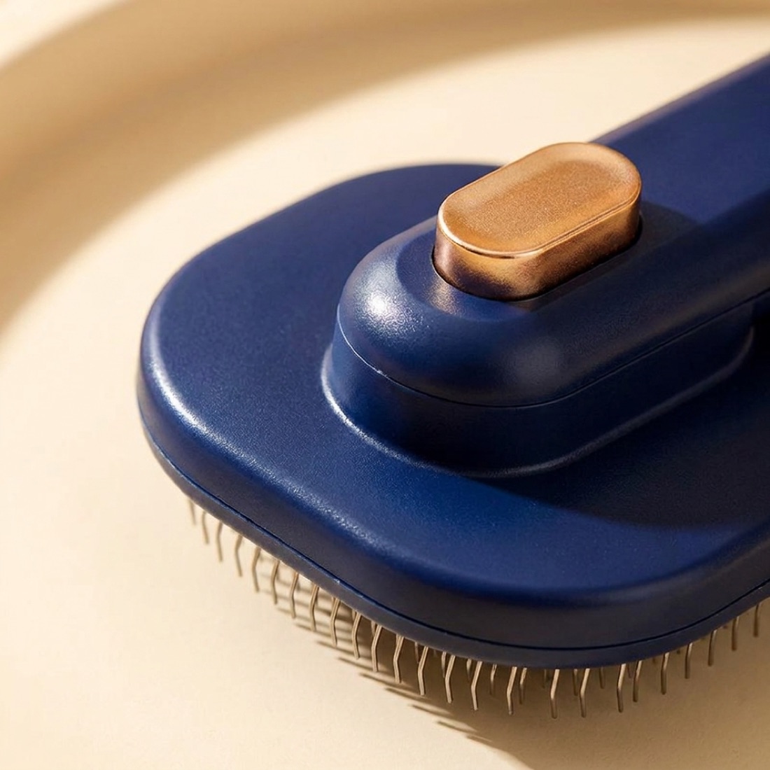 Close detail of the bristles and hair-release button