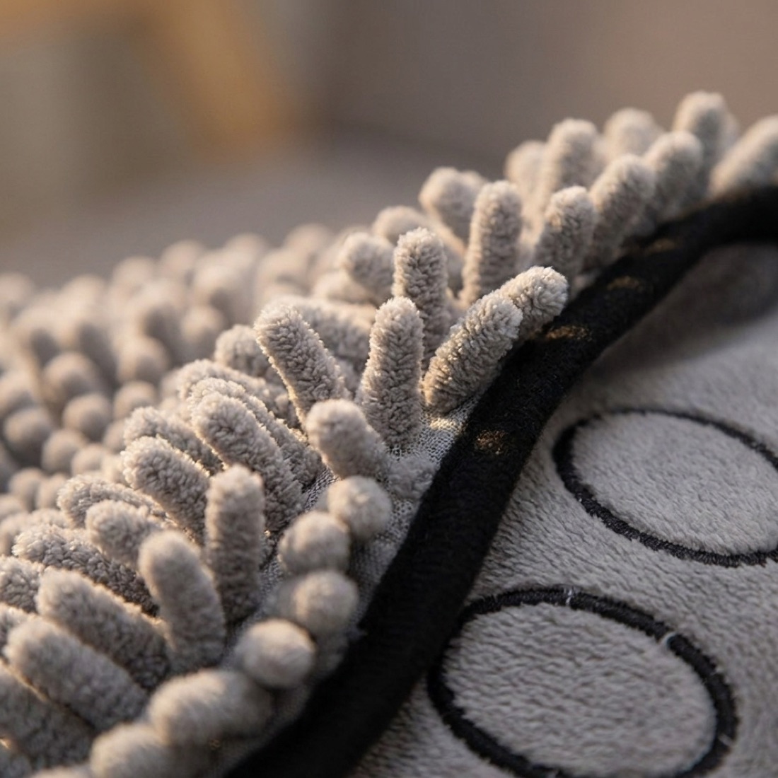 Macro detail of the looped chenille texture